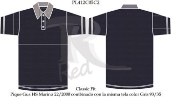 playera tipo polo PL412C05C2 vector