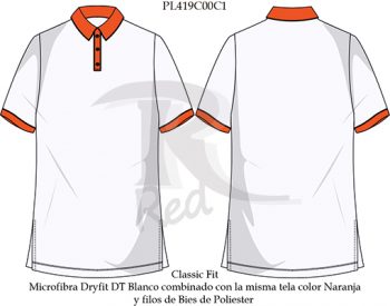 playera tipo polo PL419C00C1 vector