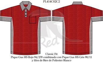 playera tipo polo automotriz PL414C02C2B044 vector